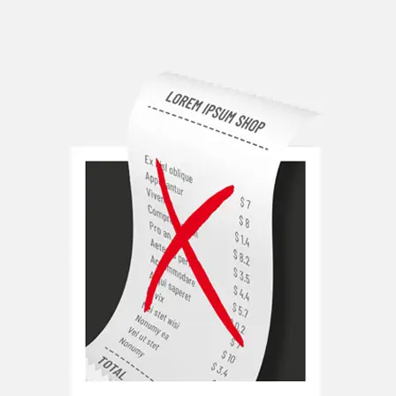 Een close-up van een bon met een opvallend rood kruis op de voorkant. Een close-up van een bon met een opvallend rood kruis op de voorkant.