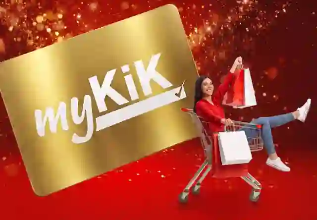myKiK klantenkaart met vrouw tijdens het winkelen