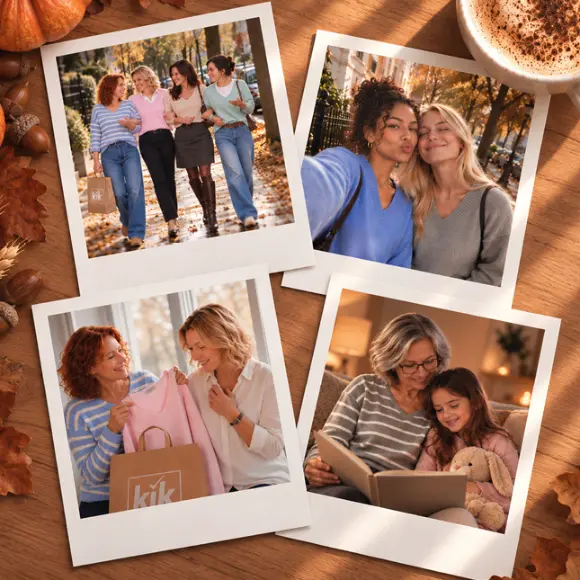 Fotocollage met vriendinnen en familie tijdens gezellige herfstmomenten