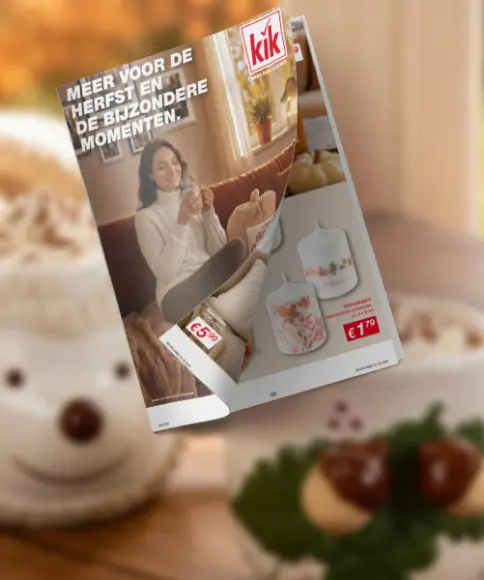 KiK onlinefolder met actuele herfstaanbiedingen voor mode en herfstdecoratie