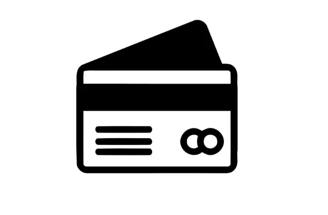 Pictogram van een betaalkaart voor betalingen en cadeaubonnen